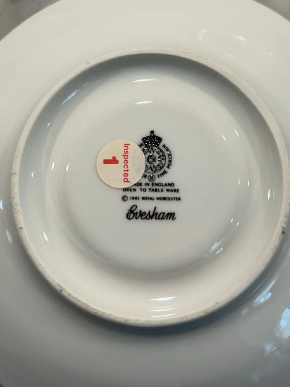 Flat Demitasse Cup & Saucer Set Evesham Gold by Royal Worcester